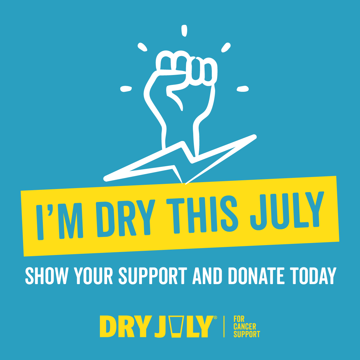 I'm dry this July, show your support and donate today