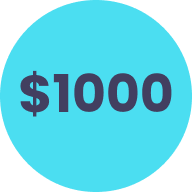 $1000 blue circle