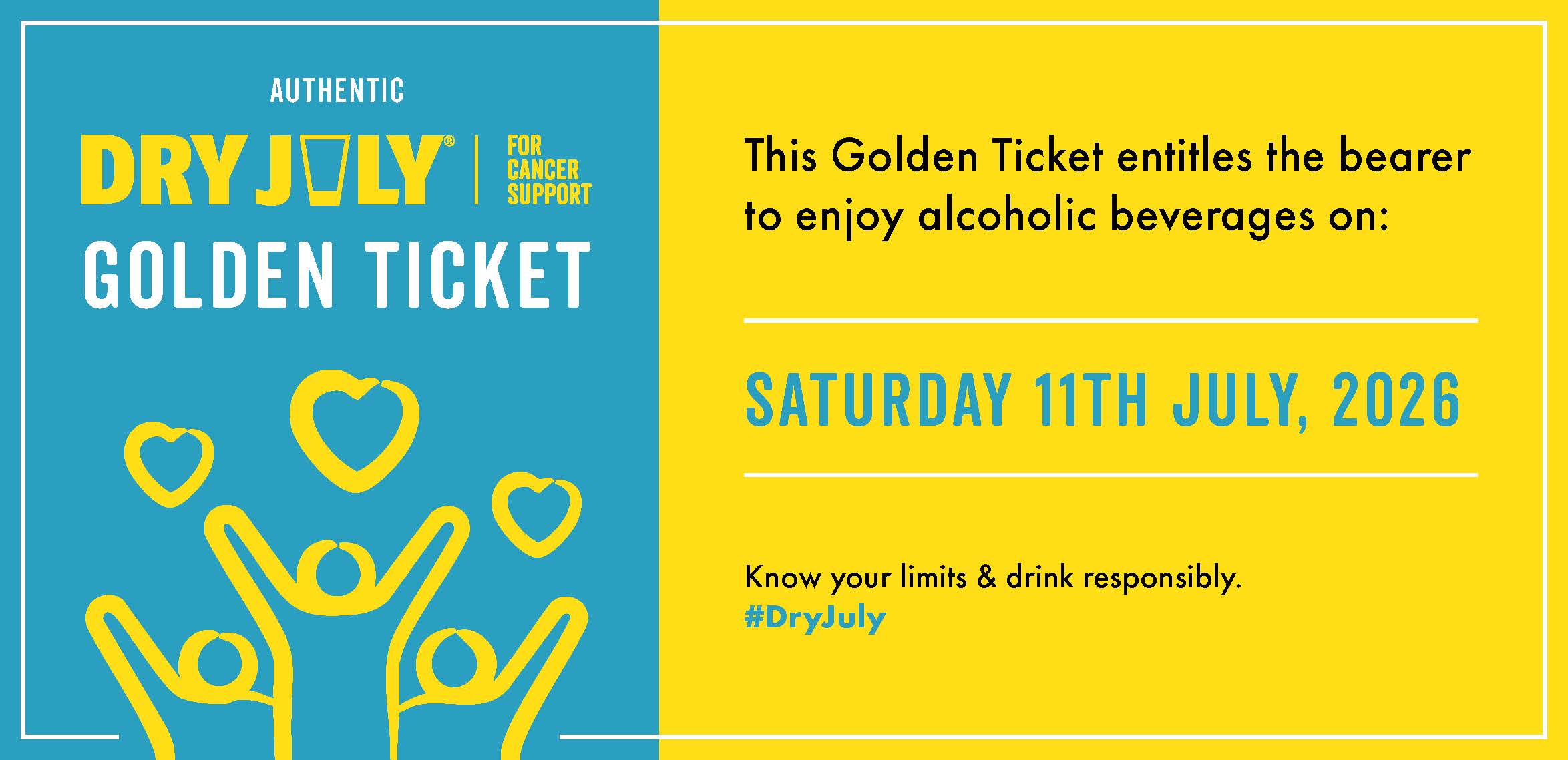 An example of a Dry July golden ticket
